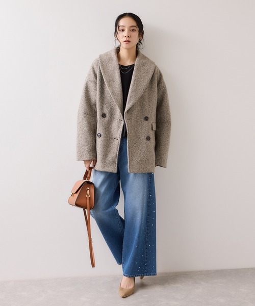 VIS（ビス）の「【WEB限定】カールシャギージャコット（ピーコート・レディース・グレー系その他/ダークブラウン/キナリ・FREE）」の18枚目の写真