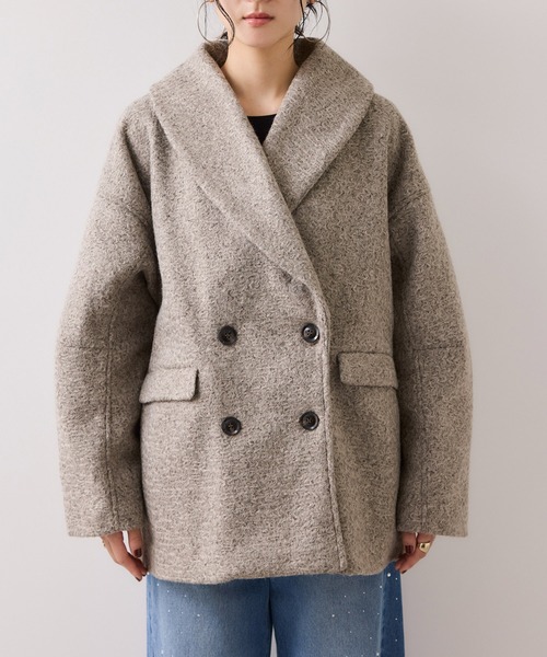 VIS（ビス）の「【WEB限定】カールシャギージャコット（ピーコート・レディース・グレー系その他/ダークブラウン/キナリ・FREE）」の20枚目の写真