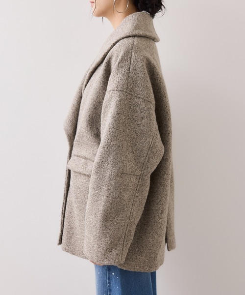 VIS（ビス）の「【WEB限定】カールシャギージャコット（ピーコート・レディース・グレー系その他/ダークブラウン/キナリ・FREE）」の21枚目の写真