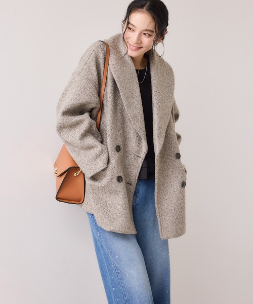 VIS（ビス）の「【WEB限定】カールシャギージャコット（ピーコート・レディース・グレー系その他/ダークブラウン/キナリ・FREE）」の17枚目の写真