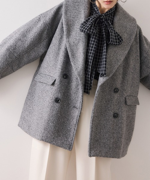 VIS（ビス）の「【WEB限定】カールシャギージャコット（ピーコート・レディース・グレー系その他/ダークブラウン/キナリ・FREE）」の13枚目の写真