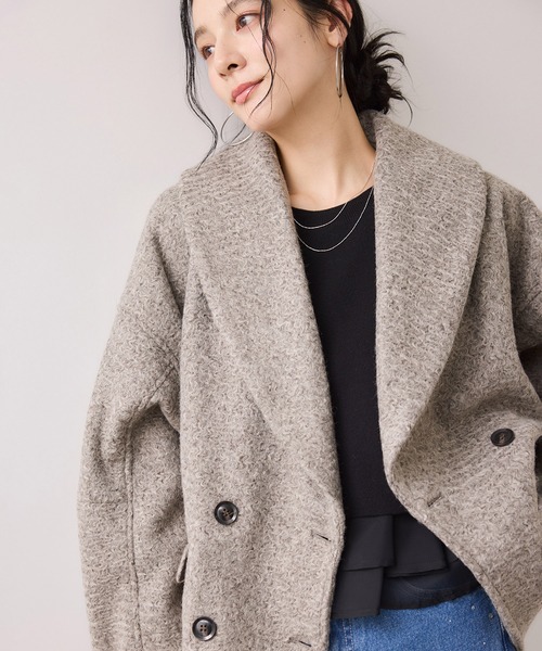 VIS（ビス）の「【WEB限定】カールシャギージャコット（ピーコート・レディース・グレー系その他/ダークブラウン/キナリ・FREE）」の16枚目の写真