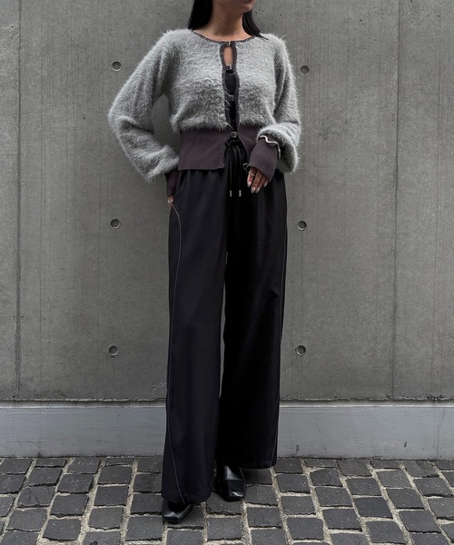 &g'aime（アンジェム）の「【&g'aime】カーブラインパンツ　Curve Line Pants（スラックス・レディース・ブラック/ブラウン・FREE）」の12枚目の写真