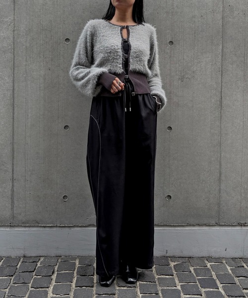 &g'aime（アンジェム）の「【&g'aime】カーブラインパンツ　Curve Line Pants（スラックス・レディース・ブラック/ブラウン・FREE）」の13枚目の写真