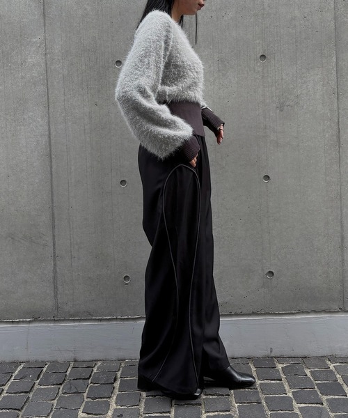 &g'aime（アンジェム）の「【&g'aime】カーブラインパンツ　Curve Line Pants（スラックス・レディース・ブラック/ブラウン・FREE）」の14枚目の写真