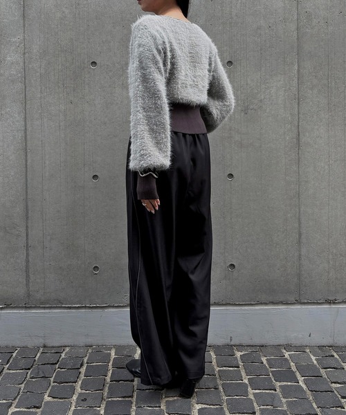 &g'aime（アンジェム）の「【&g'aime】カーブラインパンツ　Curve Line Pants（スラックス・レディース・ブラック/ブラウン・FREE）」の15枚目の写真