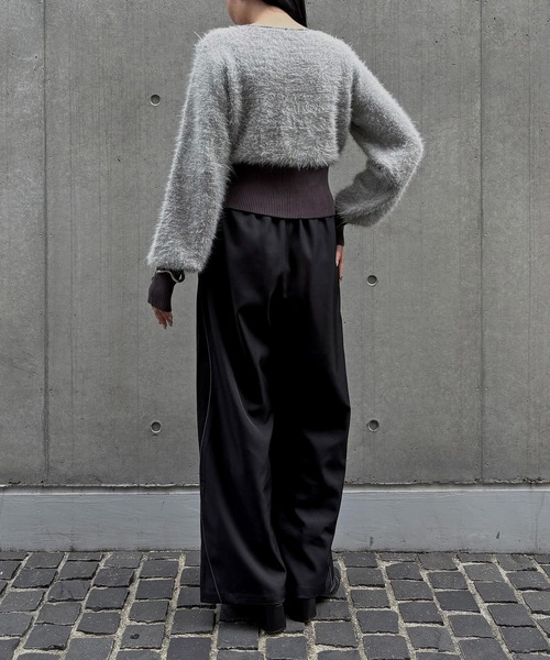 &g'aime（アンジェム）の「【&g'aime】カーブラインパンツ　Curve Line Pants（スラックス・レディース・ブラック/ブラウン・FREE）」の16枚目の写真