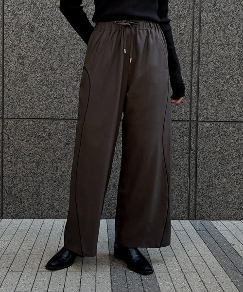 &g'aime（アンジェム）の「【&g'aime】カーブラインパンツ　Curve Line Pants（スラックス・レディース・ブラック/ブラウン・FREE）」の17枚目の写真