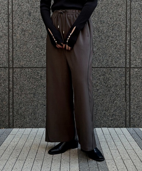 &g'aime（アンジェム）の「【&g'aime】カーブラインパンツ　Curve Line Pants（スラックス・レディース・ブラック/ブラウン・FREE）」の18枚目の写真