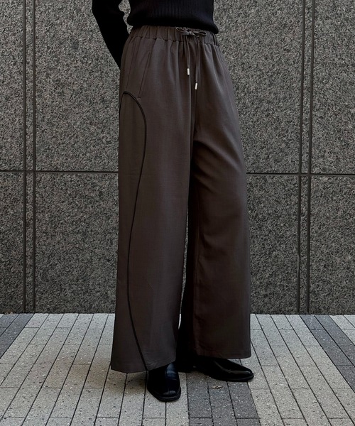 &g'aime（アンジェム）の「【&g'aime】カーブラインパンツ　Curve Line Pants（スラックス・レディース・ブラック/ブラウン・FREE）」の19枚目の写真