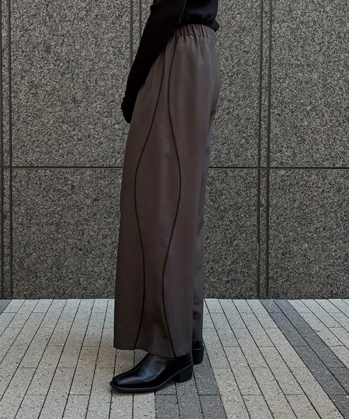 &g'aime（アンジェム）の「【&g'aime】カーブラインパンツ　Curve Line Pants（スラックス・レディース・ブラック/ブラウン・FREE）」の20枚目の写真