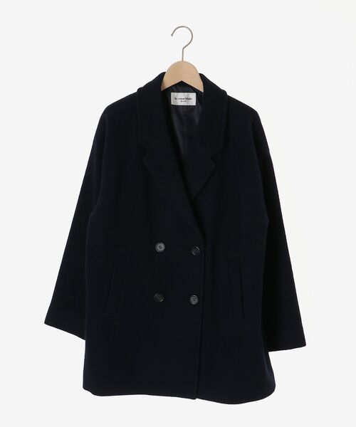 le.coeur blanc（ルクールブラン）の「ウールオーバーチェスターハーフコート（チェスターコート・レディース・グレイッシュベージュ/ブラウン/ネイビー・38）」の13枚目の写真