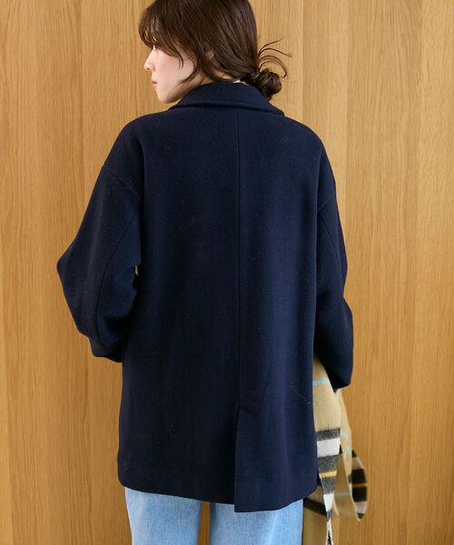 le.coeur blanc（ルクールブラン）の「ウールオーバーチェスターハーフコート（チェスターコート・レディース・グレイッシュベージュ/ブラウン/ネイビー・38）」の20枚目の写真