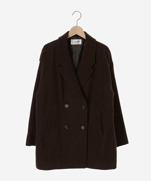 le.coeur blanc（ルクールブラン）の「ウールオーバーチェスターハーフコート（チェスターコート・レディース・グレイッシュベージュ/ブラウン/ネイビー・38）」の6枚目の写真