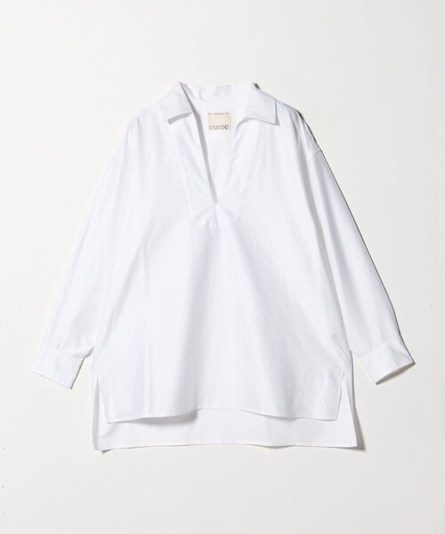 ＜conte＞スキッパー チュニックシャツ