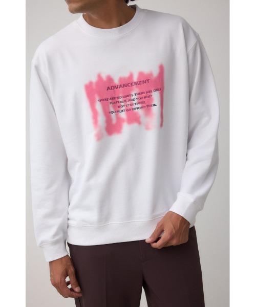 AZUL by moussy(アズールバイマウジー)の「スプレー柄スウェットトップス(スウェット・メンズ・杢グレー/ブラック/ホワイト・MEDIUM/LARGE)」の2枚目の写真