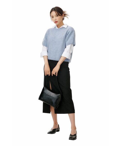 MUSINSA STANDARD WOMAN（ムシンサスタンダードウーマン）の「レディースハイウエストスリットロングスカート[ブラック]（スカート・レディース・その他・SMALL/MEDIUM/LARGE/X-SMALL）」の16枚目の写真