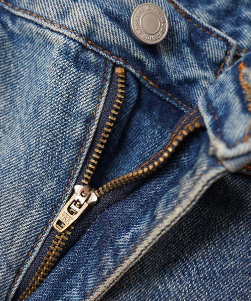 1111clothing(ワンフォークロージング)の「ダメージペイント バレルレッグジーンズ / Damage Paint Barrel Leg Jeans(デニムパンツ・メンズ・ブルー・S/M/L/XL)」の16枚目の写真