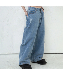 AVANDRESS（アバンドレス ）の「This is wide pants Knife Damage LIGHT BLUE（デニムパンツ）」