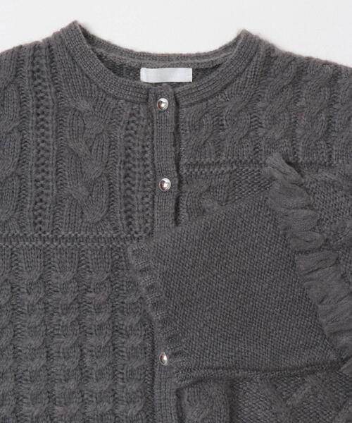 SENSE OF PLACE by URBAN RESEARCH(センスオブプレイスバイアーバンリサーチ)の「パッチワークケーブルニットカーディガン(カーディガン/ボレロ・レディース・アイボリー/レッド/チャコールグレー・ONE)」の17枚目の写真