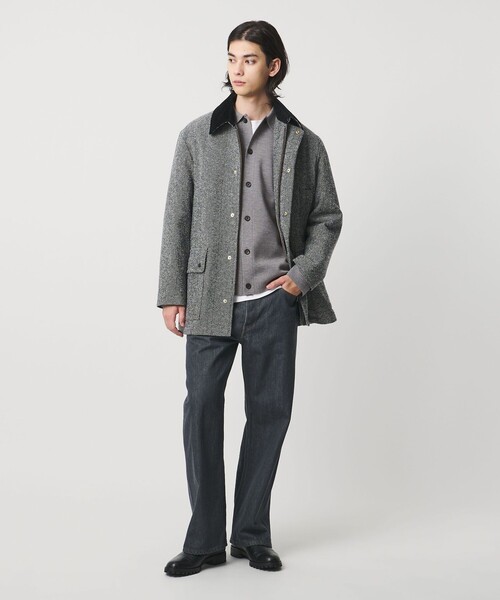 UNITED ARROWS（ユナイテッドアローズ）の「ウール カシミヤ スウェット ポロカラー カーディガン（カーディガン/ボレロ・メンズ・グレー系/ブラック・L/S/M/XL）」の6枚目の写真