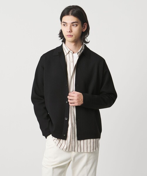 UNITED ARROWS（ユナイテッドアローズ）の「ウール カシミヤ スウェット ポロカラー カーディガン（カーディガン/ボレロ・メンズ・グレー系/ブラック・L/S/M/XL）」の7枚目の写真