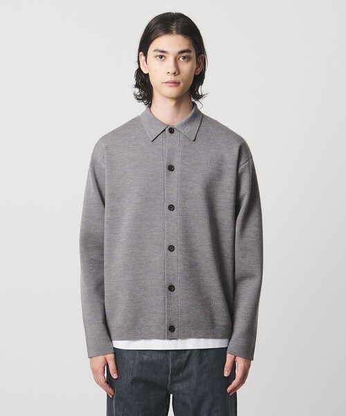 UNITED ARROWS（ユナイテッドアローズ）の「ウール カシミヤ スウェット ポロカラー カーディガン（カーディガン/ボレロ・メンズ・グレー系/ブラック・L/S/M/XL）」の10枚目の写真