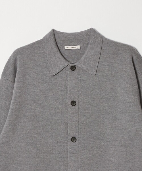 UNITED ARROWS（ユナイテッドアローズ）の「ウール カシミヤ スウェット ポロカラー カーディガン（カーディガン/ボレロ・メンズ・グレー系/ブラック・L/S/M/XL）」の15枚目の写真