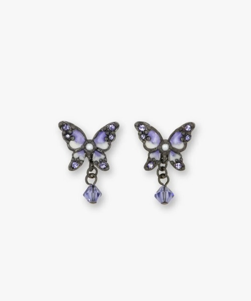 ANNA SUI(アナスイ)の「蝶モチーフ ピアス(ピアス(両耳用)・レディース・パープル/ゴールド・FREE)」の2枚目の写真