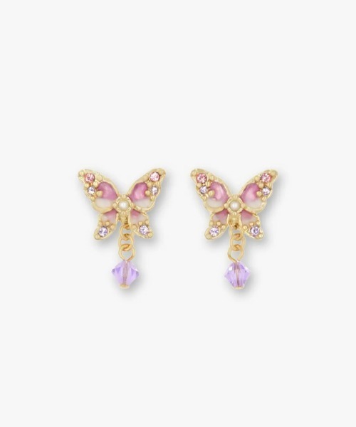 ANNA SUI(アナスイ)の「蝶モチーフ ピアス(ピアス(両耳用)・レディース・パープル/ゴールド・FREE)」の1枚目の写真