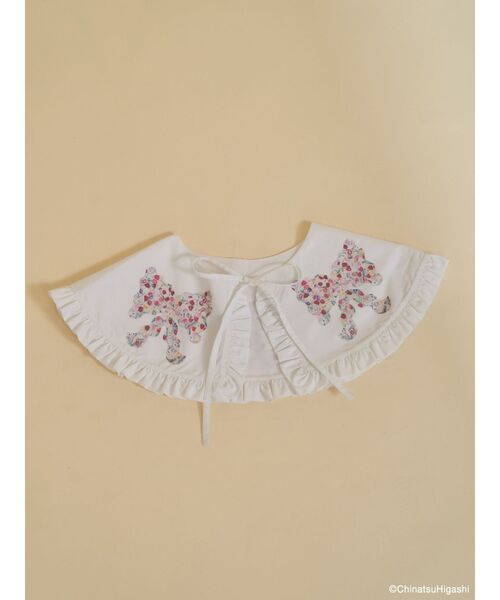 merry jenny（メリージェニー）の「Dream Garden-tulip ribbon collar（付け襟・レディース・オフホワイト・FREE）」の2枚目の写真