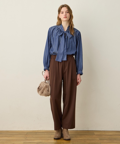LE SOUK HOLIDAY(ルスークホリデー)の「裏起毛ストレッチタックパンツ【ウエストゴム】(その他パンツ・レディース・ブラック/チャコールグレー/ダークブラウン・M/L)」の19枚目の写真