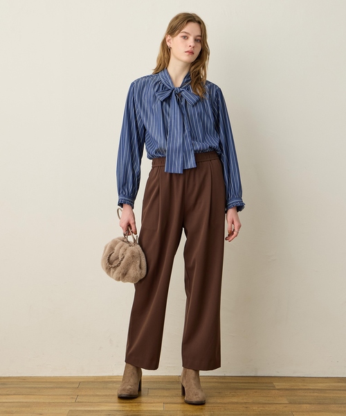 LE SOUK HOLIDAY(ルスークホリデー)の「裏起毛ストレッチタックパンツ【ウエストゴム】(その他パンツ・レディース・ブラック/チャコールグレー/ダークブラウン・M/L)」の20枚目の写真