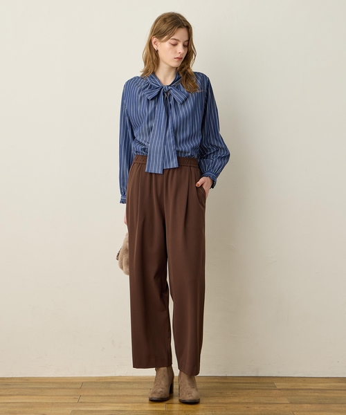 LE SOUK HOLIDAY(ルスークホリデー)の「裏起毛ストレッチタックパンツ【ウエストゴム】(その他パンツ・レディース・ブラック/チャコールグレー/ダークブラウン・M/L)」の21枚目の写真