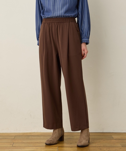 LE SOUK HOLIDAY(ルスークホリデー)の「裏起毛ストレッチタックパンツ【ウエストゴム】(その他パンツ・レディース・ブラック/チャコールグレー/ダークブラウン・M/L)」の3枚目の写真