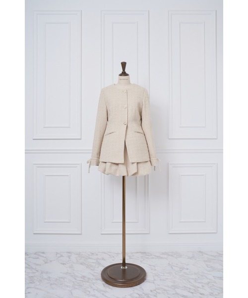 MISTREASS(ミストレアス)の「Waist Shape Tweed JK Setup(セットアップ・レディース・ベージュ/ホワイト/ブラック・FREE)」の8枚目の写真