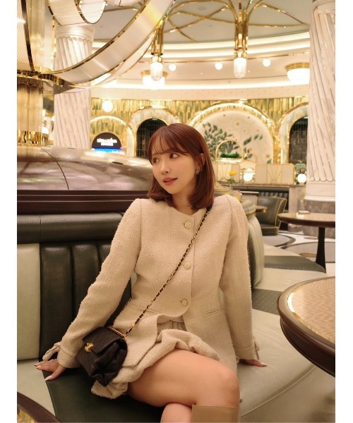MISTREASS(ミストレアス)の「Waist Shape Tweed JK Setup(セットアップ・レディース・ベージュ/ホワイト/ブラック・FREE)」の19枚目の写真