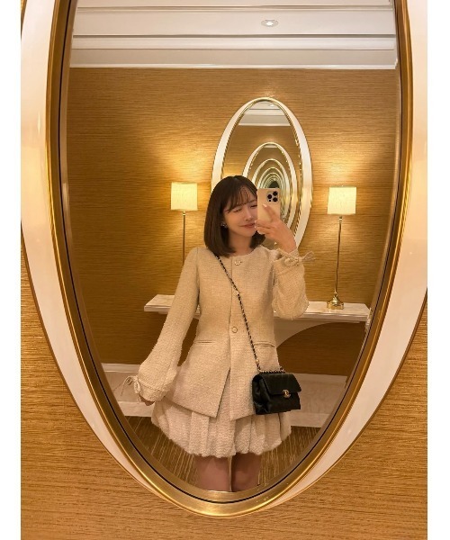 MISTREASS(ミストレアス)の「Waist Shape Tweed JK Setup(セットアップ・レディース・ベージュ/ホワイト/ブラック・FREE)」の20枚目の写真
