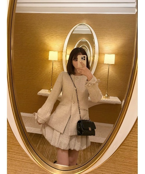 MISTREASS(ミストレアス)の「Waist Shape Tweed JK Setup(セットアップ・レディース・ベージュ/ホワイト/ブラック・FREE)」の21枚目の写真