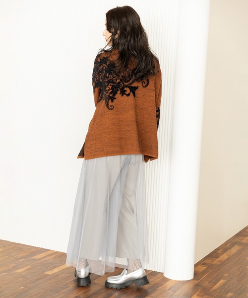 OSMOSIS（オズモーシス）の「ジャガードニットプルオーバー（ニット/セーター・レディース・ライトベージュ/キャメル/ダークグレー・ONE SIZE）」の9枚目の写真