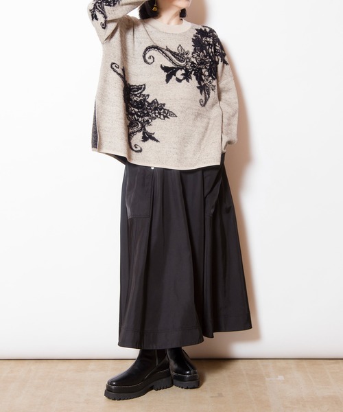 OSMOSIS（オズモーシス）の「ジャガードニットプルオーバー（ニット/セーター・レディース・ライトベージュ/キャメル/ダークグレー・ONE SIZE）」の16枚目の写真