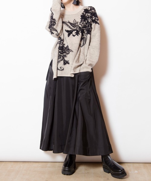 OSMOSIS（オズモーシス）の「ジャガードニットプルオーバー（ニット/セーター・レディース・ライトベージュ/キャメル/ダークグレー・ONE SIZE）」の17枚目の写真