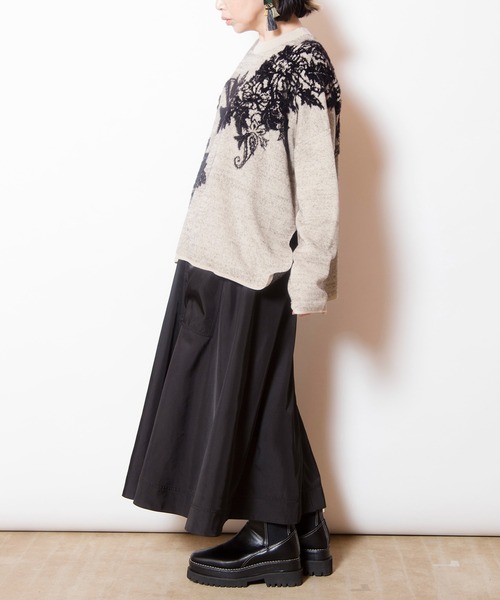 OSMOSIS（オズモーシス）の「ジャガードニットプルオーバー（ニット/セーター・レディース・ライトベージュ/キャメル/ダークグレー・ONE SIZE）」の18枚目の写真