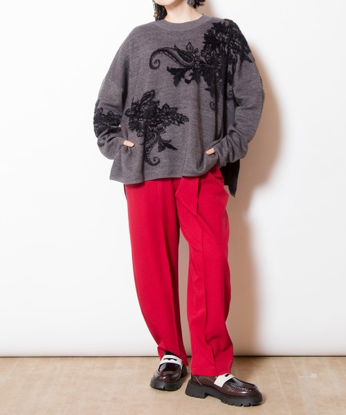 OSMOSIS（オズモーシス）の「ジャガードニットプルオーバー（ニット/セーター・レディース・ライトベージュ/キャメル/ダークグレー・ONE SIZE）」の21枚目の写真