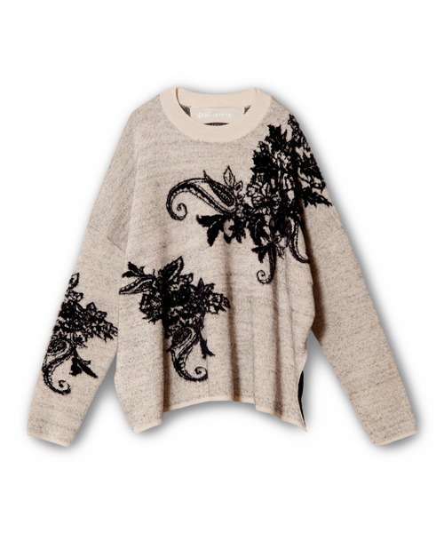 OSMOSIS（オズモーシス）の「ジャガードニットプルオーバー（ニット/セーター・レディース・ライトベージュ/キャメル/ダークグレー・ONE SIZE）」の4枚目の写真