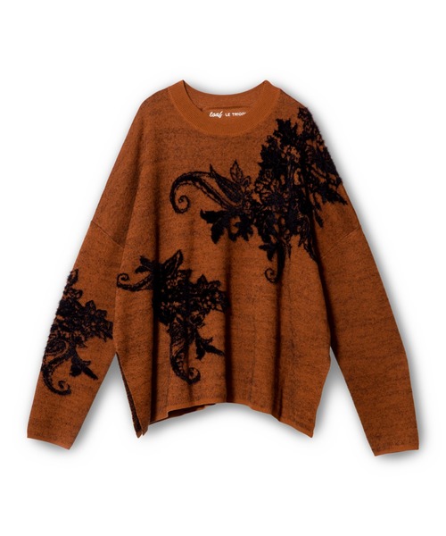 OSMOSIS（オズモーシス）の「ジャガードニットプルオーバー（ニット/セーター・レディース・ライトベージュ/キャメル/ダークグレー・ONE SIZE）」の5枚目の写真