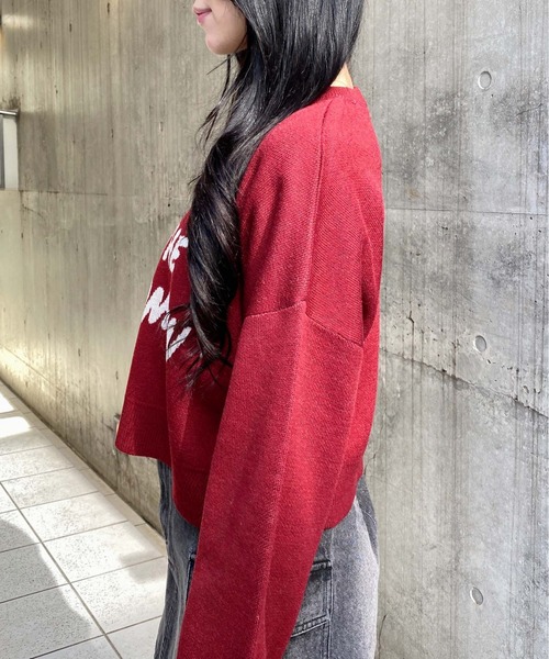INGNI(イング)の「ショート丈3段ロゴニット(ニット/セーター・レディース・ワイン系2/ホワイト系4/グレー系6/ネイビー系3・M)」の22枚目の写真