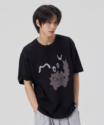[ミユキャット]コットンルーズフィット半袖Tシャツ_ブラック