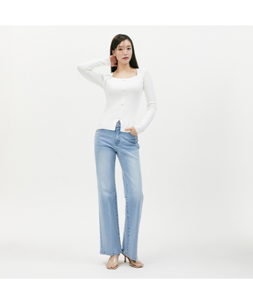 PLASTIC ISLAND(プラスティックアイランド)の「レジックイストレートフィットデニムパンツ PR2DP362(デニムパンツ・レディース・スカイブルー・MEDIUM/SMALL/X-SMALL)」の2枚目の写真