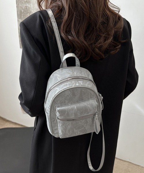 Miniministore(ミニミニストア)の「ミニリュックサック コンパクトバッグ 黒(バックパック/リュック・レディース・アイボリー/グレー/ブラック・FREE)」の3枚目の写真